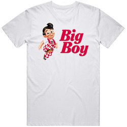 Big Boy Restaurant Mascot  Retro Graphic Unisex Cotton White Classic T Shirt