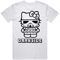 Hello Kitty Funny Star Wars Stormtrooper Parody  Retro Graphic Unisex Cotton White Classic T Shirt