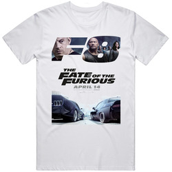Fate Of The Furious F8 Cult Action Adventure Movie  Retro Graphic Unisex Cotton White Classic T Shirt