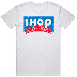 Ihop Fast Food Restaurant Distressed Look  Retro Graphic Unisex Cotton White Classic T Shirt