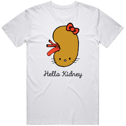 Hello Kidney Funny Nerd Geek Parody  Retro Graphic Unisex Cotton White Classic T Shirt