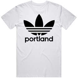 Portland Best City Adidas Logo  Retro Graphic Unisex Cotton White Classic T Shirt