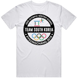 Team South Korea Pyeongchang 2018 Winter Olympic Games Country Fan  Retro Graphic Unisex Cotton White Classic T Shirt