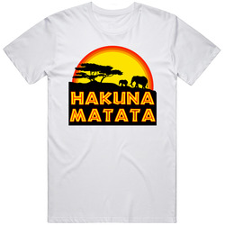 African Tree Hakuna Matata  Retro Graphic Unisex Cotton White Classic T Shirt