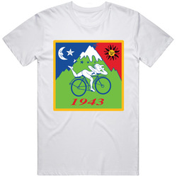 Hofmann's Bike Ride  Retro Graphic Unisex Cotton White Classic T Shirt