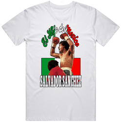 Salvador Sanchez Son Of Mexico Boxing  Retro Graphic Unisex Cotton White Classic T Shirt
