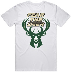 Fear The Deer  Retro Graphic Unisex Cotton White Classic T Shirt
