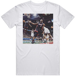 Dwayne Wade Lebron James Miami Basketball Sports Team Fan Dunk Lob City Alley Oop King Mvp Lebronto Ohio Akron Toronto Chicago America Champs Swag Hoops  Retro Graphic Unisex Cotton White Classic T Shirt