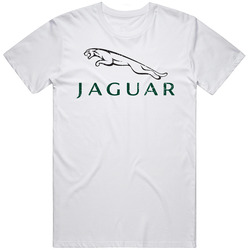 Jaguar Automobile Car Truck Motorcycle Auto Parts Cool Distressed Style Brand Logo Emblem  Retro Graphic Unisex Cotton White Classic T Shirt