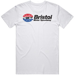 Bristol Motor Speedway Automobile Car Motorcycle Parts Cool Distressed Style Brand Logo Emblem  Retro Graphic Unisex Cotton White Classic T Shirt