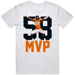 Von Miller #58 Denver Broncos Super Bowl 50 Mvp San Francisco Bay Area Sack Dance  Retro Graphic Unisex Cotton White Classic T Shirt