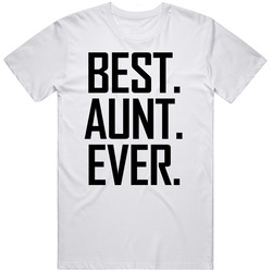 Best Aunt Ever  Retro Graphic Unisex Cotton White Classic T Shirt