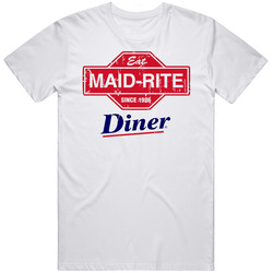 Maid-rite Fast Food Restaurant Distressed Look  Retro Graphic Unisex Cotton White Classic T Shirt
