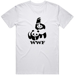 Wwf Wrestling Satire Steel Chair Panda  Retro Graphic Unisex Cotton White Classic T Shirt