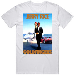 Retro San Francisco Football Jerry Rice Goldfingers  Retro Graphic Unisex Cotton White Classic T Shirt
