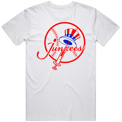Ny Baseball Parody Steroids Junkies T Shirt