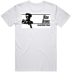 Nino Brown New Jack City Brother's Keeper  Retro Graphic Unisex Cotton White Classic T Shirt