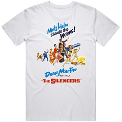 Movie The Silencers 60s Spy Comedy Matt Helm Dean Martin  Retro Graphic Unisex Cotton White Classic T Shirt