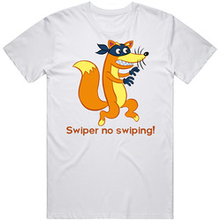 Dora The Explorer Swiper  Retro Graphic Unisex Cotton White Classic T Shirt
