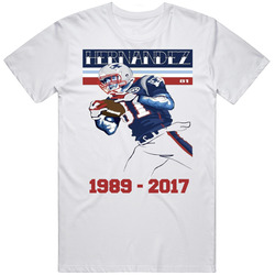 Aaron Hernandez Rip Patriots Football 1989 -2017 Sports  Retro Graphic Unisex Cotton White Classic T Shirt
