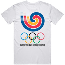 Seoul Summer 1988 Olympics Retro Logo World Olympiad Event  Retro Graphic Unisex Cotton White Classic T Shirt