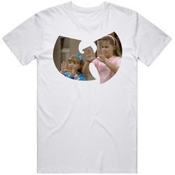 Full House X Wu Tang Clan  Retro Graphic Unisex Cotton White Classic T Shirt