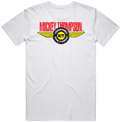 Mickey Thompson Automobile Car Truck Motorcycle Auto Parts Cool Distressed Style Brand Logo Emblem  Retro Graphic Unisex Cotton White Classic T Shirt
