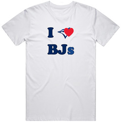 I Heart Bjs Funny Toronto Blue Jays White  Retro Graphic Unisex Cotton White Classic T Shirt