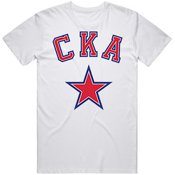 Khl Cka Russian Hockey Team Logo  Retro Graphic Unisex Cotton White Classic T Shirt