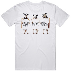 Eat More Chicken Funny  Retro Graphic Unisex Cotton White Classic T Shirt