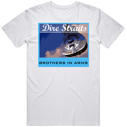 Dire Straits Rock  Retro Graphic Unisex Cotton White Classic T Shirt