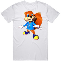 Conker The Squirrel Video Game  Retro Graphic Unisex Cotton White Classic T Shirt