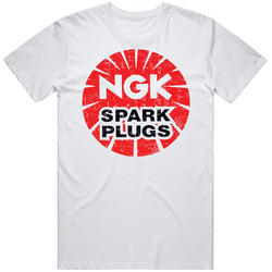 Ngk Spark Plugs Automobile Car Truck Motorcycle Auto Parts Cool Distressed Style Brand Logo Emblem  Retro Graphic Unisex Cotton White Classic T Shirt