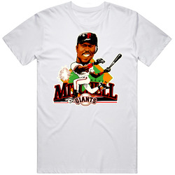 Kevin Mitchell Retro Baseball Caricature T Shirt
