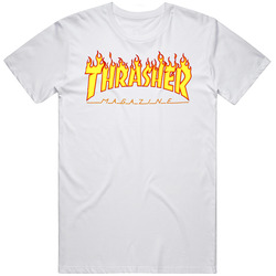 Rihanna Thrasher Magazine Gym Inspired Celebrity Fan  Retro Graphic Unisex Cotton White Classic T Shirt