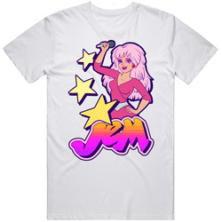 Jem and the Holograms t-shirt 80s cartoon tee  Retro Graphic Unisex Cotton White Classic T Shirt