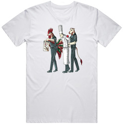 Chef Under Arrest, Chicken Cow  Retro Graphic Unisex Cotton White Classic T Shirt