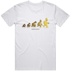 Homersapien  Retro Graphic Unisex Cotton White Classic T Shirt