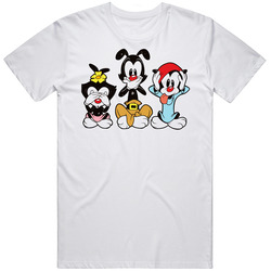 Animaniacs See Hear Speak No Evil Cartoon  Retro Graphic Unisex Cotton White Classic T Shirt