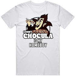 Count Chocula Is My Homeboy Cereal  Retro Graphic Unisex Cotton White Classic T Shirt