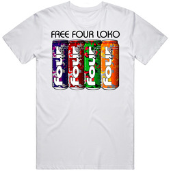 Free Four Loko Banned Energy Drink  Retro Graphic Unisex Cotton White Classic T Shirt
