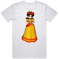 Princess Daisy Super Mario  Retro Graphic Unisex Cotton White Classic T Shirt