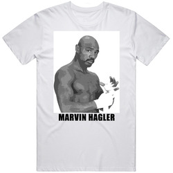 Marvin Hagler Boxing  Retro Graphic Unisex Cotton White Classic T Shirt