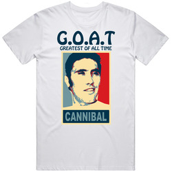 Greatest Goat Eddy The Cannibal Merckx Cyclist  Retro Graphic Unisex Cotton White Classic T Shirt