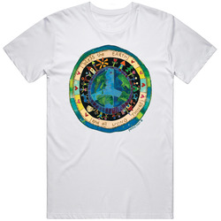 Bless The Earth White  Retro Graphic Unisex Cotton White Classic T Shirt