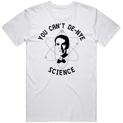 Bill Nye Can't Deny Science  Retro Graphic Unisex Cotton White Classic T Shirt