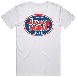 Jersey Mikes Subs Logo Popular Sandwich Restaurant Food Fan Gift  Retro Graphic Unisex Cotton White Classic T Shirt