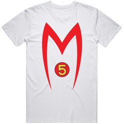 Speed Racer Mach 5 Car Logo Japanese Racing Cartoon  Retro Graphic Unisex Cotton White Classic T Shirt