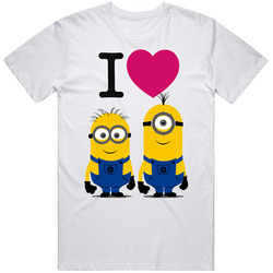 Despicable Me 2 I Love Minions Fanny Standard Adult White T- S To 5xl  Retro Graphic Unisex Cotton White Classic T Shirt