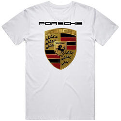 Porsche White  Retro Graphic Unisex Cotton White Classic T Shirt